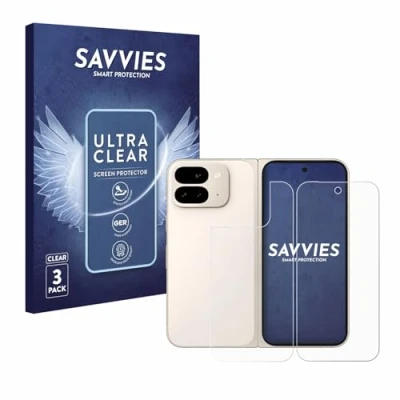 Abbildung von Savvies 6 Stück Schutzfolie für Google Pixel 9 Pro Fold (Display+Rückseite) Displayschutz Folie Ultra Transparent