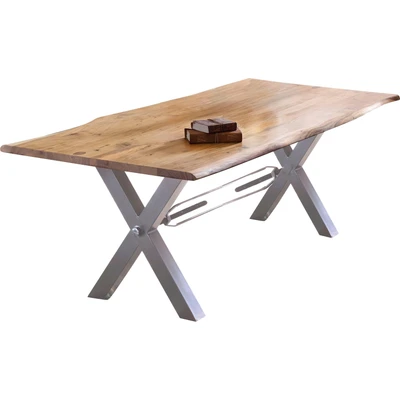Abbildung von SIT Möbel TABLES &amp; CO Tisch 180x90 cm, Akazie natur mit Baumkante wie gewachsen und X Gestell