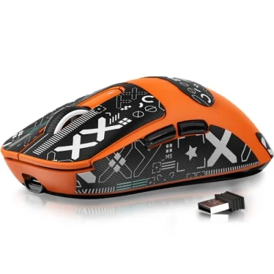 Abbildung von ATTACK SHARK X3 49g Superlight Mouse with Tape, PixArt PAW3395 Gaming Sensor, BT/2.4G Wireless/Wired Mouse, 6 Adjustable DPI 26000, 200 Hrs Battery, Office Mice for Win11/Xbox/PS/Mac (Orange)