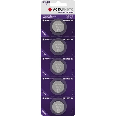 Abbildung von Agfaphoto Batterie Lithium, Knopfzelle, CR2450, 3V Extreme, Retail Blister (5 Pack)