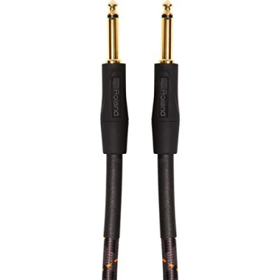Abbildung von Roland Gold Serie Patch/Pedal Kabel gerade 6,3 mm Klinkenstecker, Länge: 1 m RIC G3, schwarz