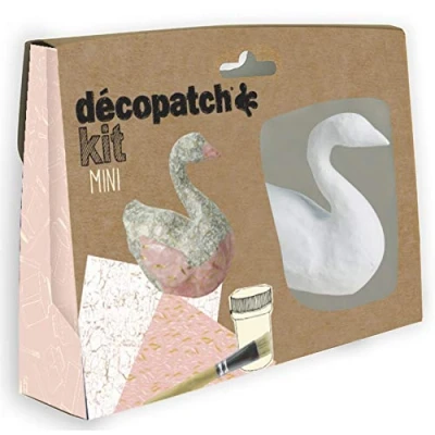 Abbildung von Décopatch KIT027C Bastel Mini Set Pappmaché (Schwan, ideal für Kinder) 1