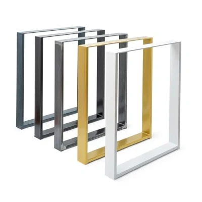 Abbildung von Magnetic Mobel 2 x Tischkufen aus Metall Industrial Tischbeine in Schwarz Weiß &amp; Rohstahl Alle Größen für Esstisch Schreibtisch Couchtisch Bank DIY Tischgestell 42x40 cm (Bank Gold)