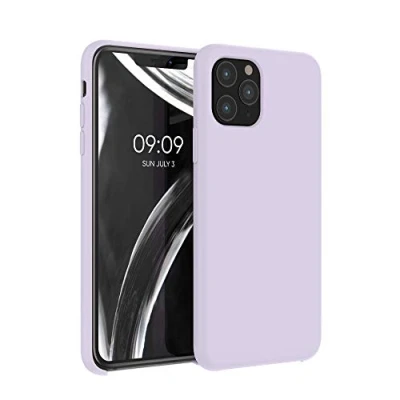Abbildung von kwmobile Hülle kompatibel mit Apple iPhone 11 Pro Silikon Handy Case Handyhülle weiche Oberfläche kabelloses Laden Purple Cloud
