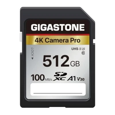 Abbildung von Gigastone 4K Kamera Pro 512GB SDXC Speicherkarte mit bis zu 100 MB/Sek. für Digitalkameras Canon Sony Nikon Olympus, UHD Videoaufnahmen UHS I U3 V30 Klasse 10