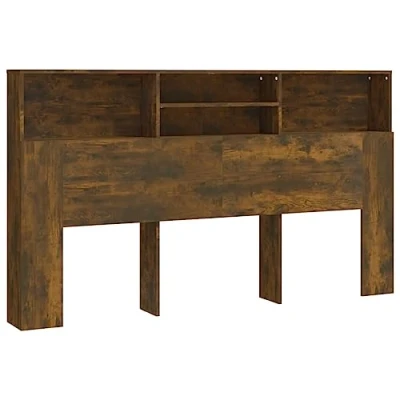 Abbildung von vidaXL Kopfteil mit Ablagen Regal Wand Bücherregal Betthaupt Bettkopfteil Schlafzimmer Räuchereiche 180x19x103,5cm