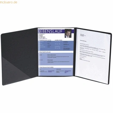 Abbildung von 10 x Exacompta Bewerbungsmappe A4 3 teilig Karton 400g/qm schwarz