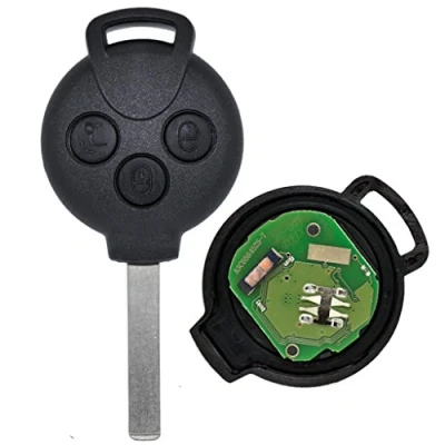 Abbildung von Auto Schlüssel Funk Fernbedienung 1x Gehäuse + Rohling Sendeeinheit 433/434 MHz Batterie für SMART 451