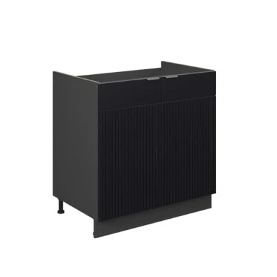 Abbildung von Vicco Spülenunterschrank Fame Line, Schwarz gestreift, 80 cm ohne Arbeitsplatte