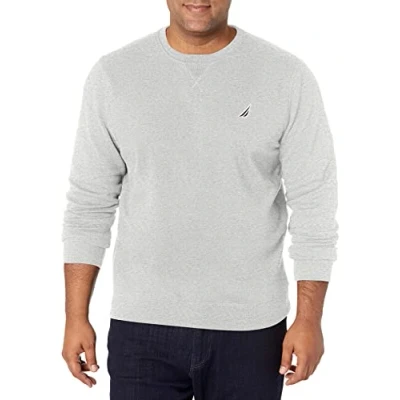 Abbildung von Nautica Herren Basic Crew Neck Fleece Sweatshirt, Grey Heather, Medium