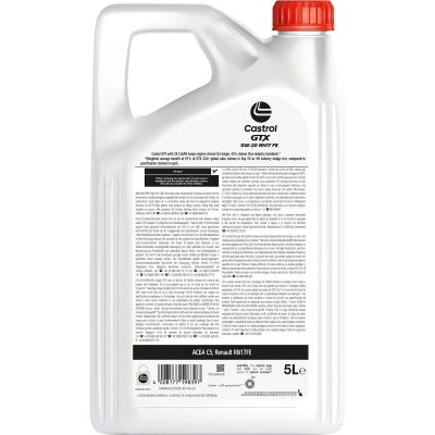 Abbildung von Castrol GTX RN17 FE 0W 20 5l Motoröl 160A10 RENAULT: Kadjar, Megane 4 Schrägheck, Kangoo II Express, DACIA: SANDERO 2, Lodgy, Duster