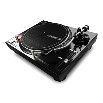 Abbildung von Reloop RP 7000 MK2 Professioneller DJ Plattenspieler mit Upper Torque Quartz Direktantrieb, neuer Tonarmbasis, S Tonarm, hochauflösende Pitch Sektion digitalem Fader, schwarzmetallic