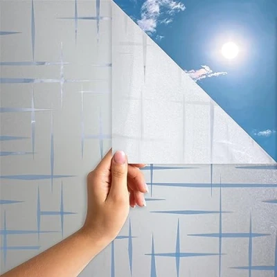 Abbildung von MARAPON® Milchglas Fensterfolie mit Sternenmuster [60x200 cm] inkl eBook Profitipps Statische Haftung selbsthaftend Blickdicht Sichtschutzfolie Fenster Sichtschutz Bad