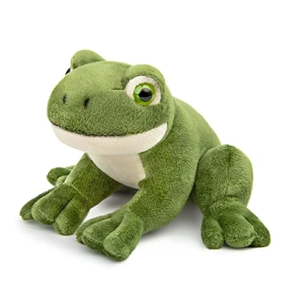 Abbildung von lilizzhoumax Grün Frosch Kuscheltier 6 Zoll Simuliertes Tier Plüschtier Kawaii Realistische Plüschspie Spielzeug für Wilde Tiere, Geschenk Kinder Jungen Mädchen
