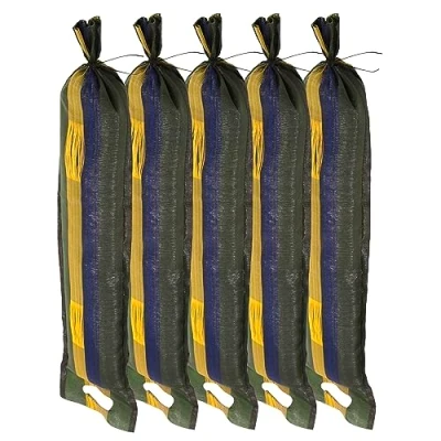 Abbildung von Miko® 5 STK. Sandsäcke Sandsack Hochwasserschutz Silosandsäcke ungefüllt Silosäcke Wassersperre Hochwasser (25 x 100 cm) NEU mit Zugband und Zwei Tragelaschen