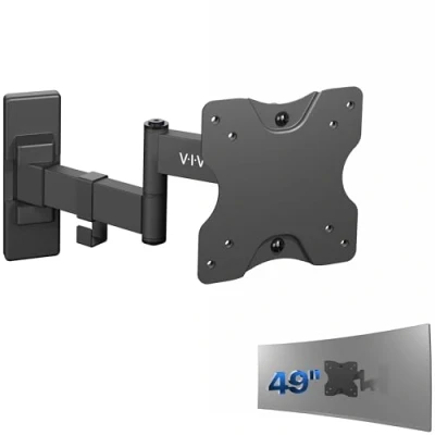 Abbildung von VIVO MOUNT VW01M Full Motion Wandhalterung für LCD LED Fernseher und Computerbildschirme, neig schwenkbar, max. 100 x mm VESA, Schwarz,