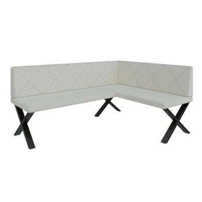 Abbildung von Eckbank Akiko Metal X Eckbankgruppe für Ihrem Esszimmer, Küche modern, Sitzecke, Essecke. Perfekt Küche, Büro und Rezeption. Solide Starke Verarbeitung. (168x128 Rechts Inari22)