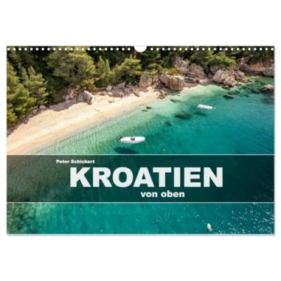 Abbildung von Kroatien von oben (Wandkalender 2025 DIN A3 quer), CALVENDO Monatskalender