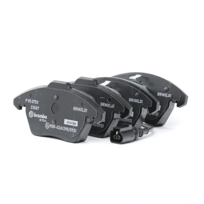 Abbildung von BREMBO P 85 075X Bremsbelagsatz inkl. Verschleißwarnkontakt ohne Zubehör VOLKSWAGEN: Golf Plus / Crossgolf, Touran I, Passat B6 Variant