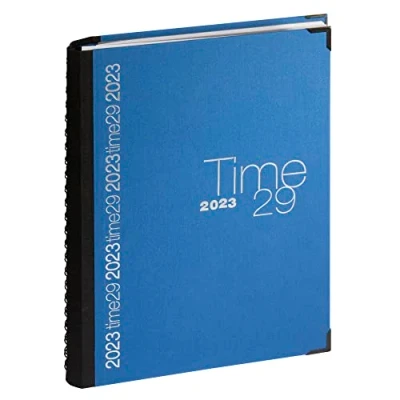 Abbildung von Exacompta 296122E Tageskalender, 29 W, Spiralbindung, eingefasst mit Rand, Januar bis Dezember 2021, Blau