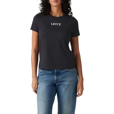 Abbildung von Levi&#039;s THE Perfect TEE Tshirt print, Damen, Größe: XS, Serif emb caviar