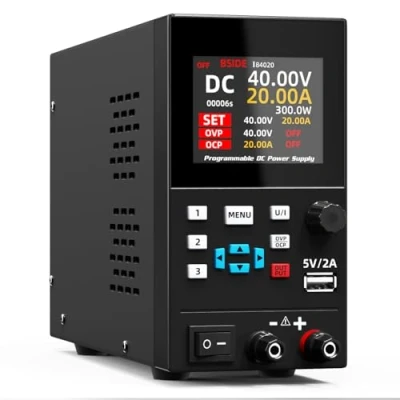 Abbildung von BSIDE Programmierbare DC Stromversorgung 40V20A Labornetzteil Kleines Variables Tischnetzteil Einstellbares Schaltnetzteil mit geregeltem Ausgang und Knopf Drehregelung, Memory Funktion