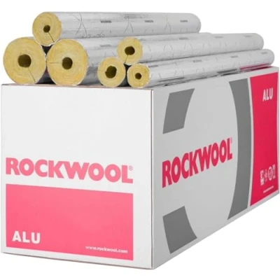 Abbildung von Steinwolle Rohrisolierung Rockwool alukaschiert Rohrschale WLG 0,035 verschiedene Größen (22x40mm/13m)
