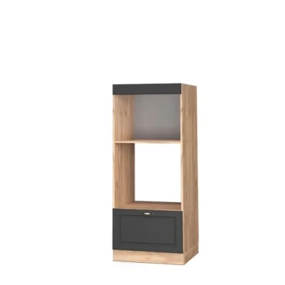 Abbildung von Vicco Mikrowellenschrank Fame Line, Anthrazit Gold/Goldkraft Eiche, 60 cm offen