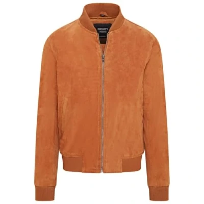 Abbildung von Infinity Leather Hellbraune MA 1 Uni Bomberjacke aus weichem Ziegenwildleder für Herren
