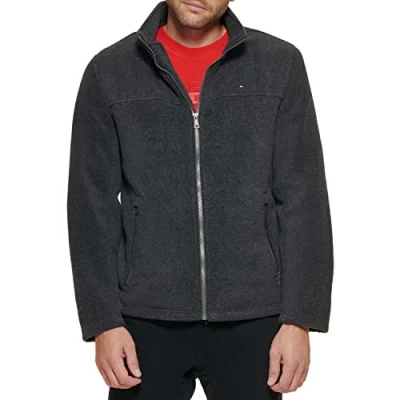 Abbildung von Tommy Hilfiger Herren Lightweight Polar Fleece Jacket Fleecejacke, Dunkelgrau, M