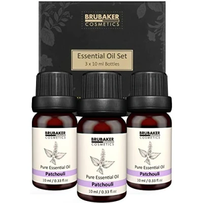 Abbildung von BRUBAKER Duftöl 3er Set Patchouli Öl Entspannung &amp; Schlaf (Naturrein Vegan, 3 x 10 ml Zederöl Baumöl), Ätherische Öle Aromatherapie Geschenkset
