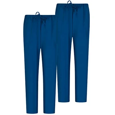 Abbildung von MISEMIYA Pack 2 Pcs Arbeitshosen Unisex ELASTISCHE Taille UNIFORM KLINIK Krankenhaus Reinigung TIERARZT Gesundheit Large, Marineblau 68
