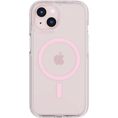 Abbildung von tech21 Evo Crystal für iPhone 15 Kompatibel mit MagSafe Aufprallschutz Hülle Rosa