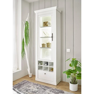 Abbildung von Home affaire Vitrine &quot;RAVENNA&quot;, im romantischen Landhausstil, Griffe aus Metall, Höhe 200 cm