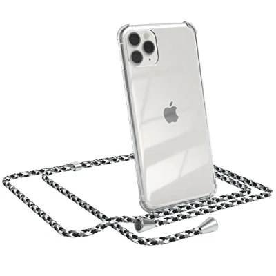 Abbildung von EAZY CASE Handykette kompatibel mit iPhone 11 Pro Max Handyhülle Umhängeband, Handykordel Schutzhülle, Silikonhülle, Hülle Band, Kette für Smartphone, Schwarz Camouflage