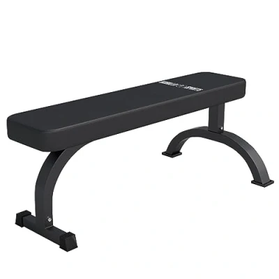 Abbildung von GORILLA SPORTS Hantelbank Flachbank Massiv, bis 400kg Belastbar, Stahl Trainingsbank, Fitness