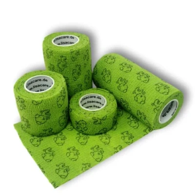 Abbildung von LisaCare Kohäsive Bandagen 2,5cm 10cm Hund Grün 4 St
