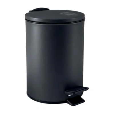 Abbildung von spirella Kosmetikeimer ADELAR, Treteimer mit Softclose Absenkautomatik, herausnehmbarem Inneneimer, Anti Fingerprint Beschichtung, matt Finish, 3L, schwarz
