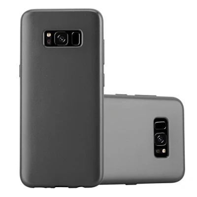 Abbildung von Cadorabo Hülle kompatibel mit Samsung Galaxy S8 Plus Schutzhülle TPU Silikon Case Metallic Design Slim Kratzfest Weiche Gummi Rundumschutz für in Grau