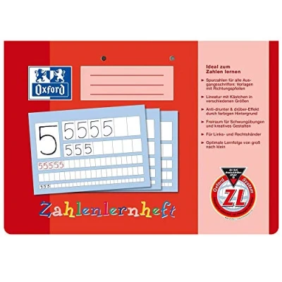 Abbildung von Oxford Klebeband Zahlenlernheft, DIN A4 quer, Lineatur: ZL