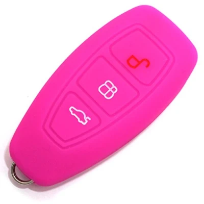 Abbildung von Schlüssel Hülle FD für 3 Tasten Auto Silikon Cover (Neon Pink)