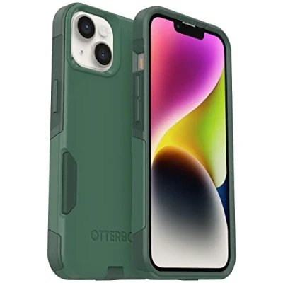 Abbildung von OtterBox Schutzhülle für iPhone 14 &amp; 13 Commuter Series Trees Company (grün), schlank und robust, taschenfreundlich, mit Port Schutz