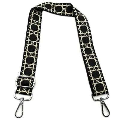 Abbildung von Taschengurte zum Wechseln, Taschengurt Schwarz 2, Verstellbarer Schultergurt für Taschen Breit 3.8cm mit Silber Karabiner, Schulterriemen Taschen, Umhängegurt Damen 2