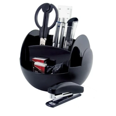 Abbildung von Pavo Desk Organizor Schreibtisch Set mit Rotation, inklusiv 9 teiligem Zubehör, schwarz