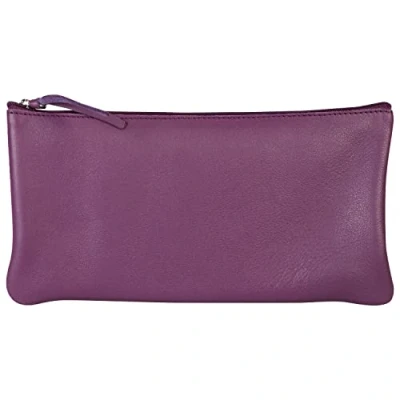 Abbildung von Clairefontaine 410169C Schlampermäppchen aus Lammleder Flach, 11 x 22cm, 1 Stück, Violett