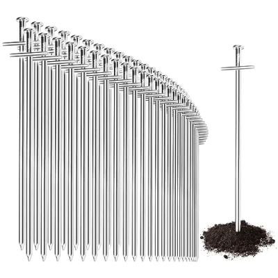 Abbildung von com four® 50x Zelt Heringe aus Stahl Lange und robuste Erdnägel für Camping Outdoor ideal normalen harten Boden 230 x6mm Kreuz Profil