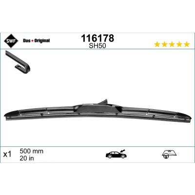Abbildung von Scheibenwischer Swf Hybrid 116178 500mm Hybridwischblatt Land ROVER: Discovery Sport, Range Rover 4, TOYOTA: Cruiser Prado 150