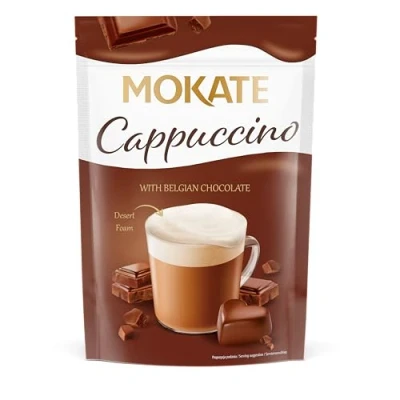 Abbildung von MOKATE® Cappuccino Chocolate 110g Geschmack: Belgische Schokolade Instantkaffee Kaffeegetränk Samtig und Aromatisch Cremiger Getränk Kaffee Getränkepulver aus löslichem Bohnenkaffee