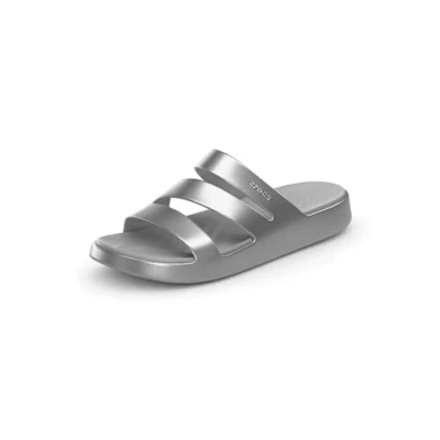 Abbildung von Crocs Damen Getaway Riemchensandalen, Silber, 11