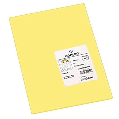 Abbildung von Canson 200040154 Iris Vivaldi glattes, farbiges Papier, A4, zitronengelb 03